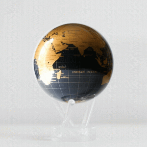 Jet Black & Gold Globe