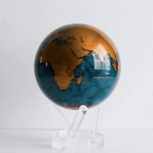 Cerulean Blue & Gold Globe