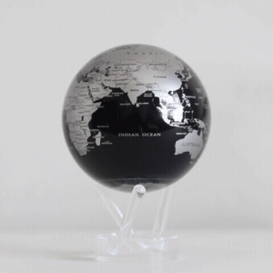 Jet Black & Silver Globe